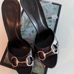 GUCCI Guccissima Logo Horsebit Sandals